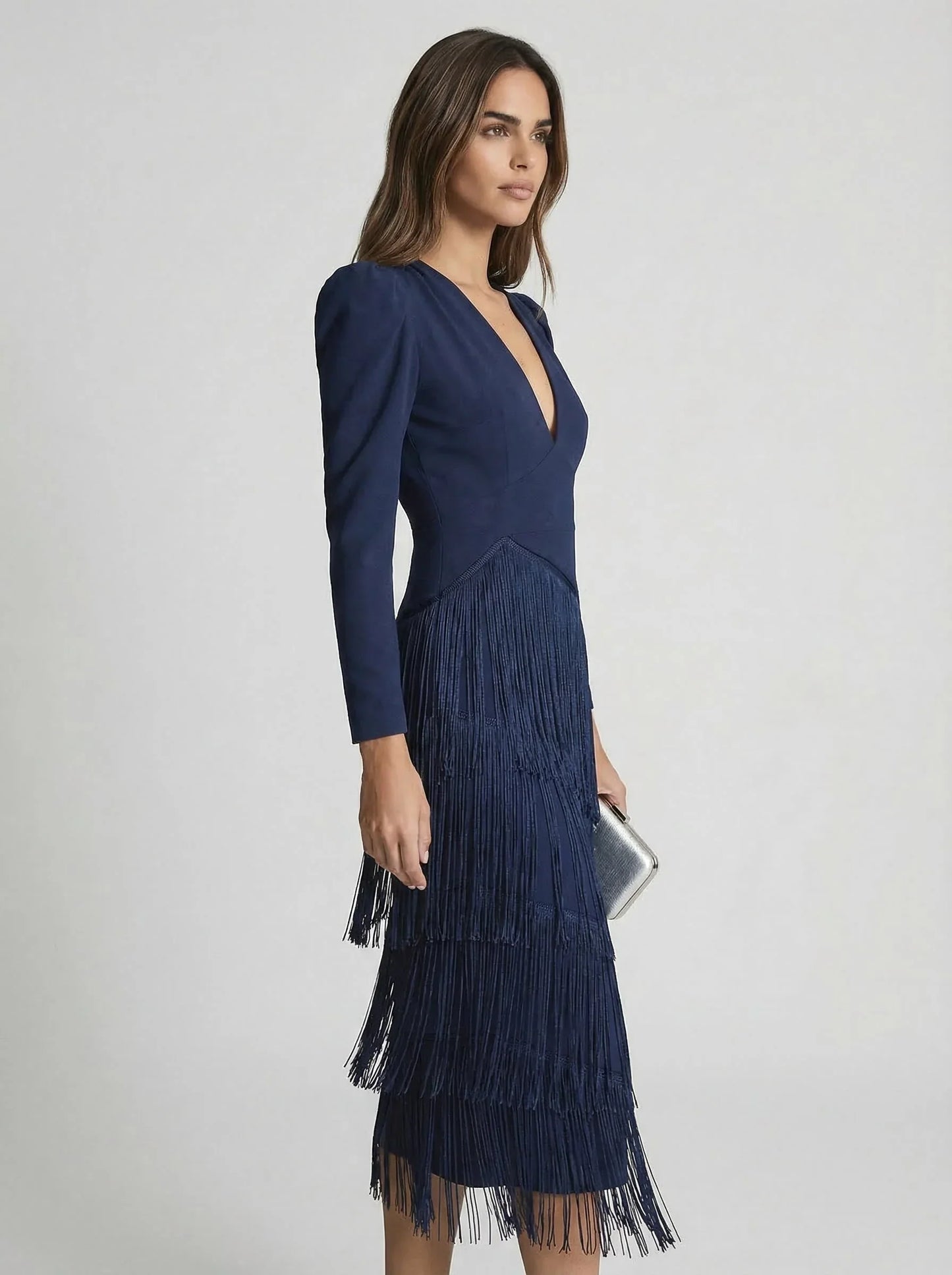 Ursola Abbondanza™ Abito midi con frange elegante per occasioni speciali