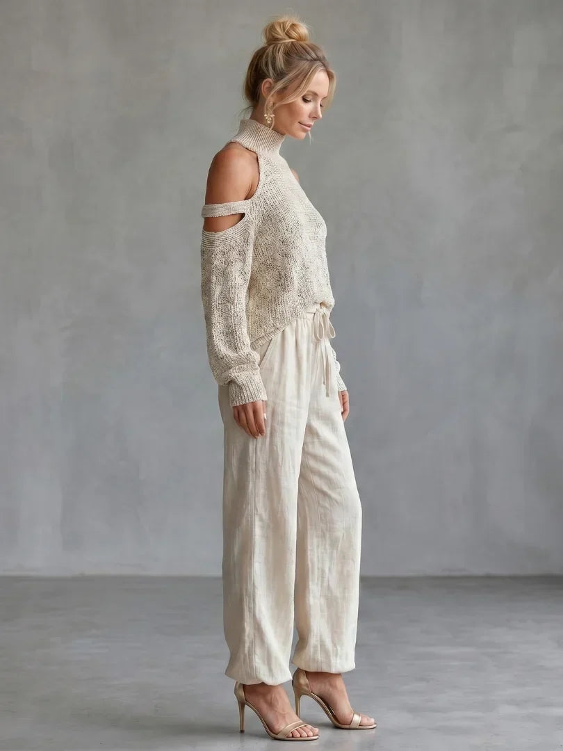 Valentina Baccelli™ Maglione off-shoulder con cut-out per uno stile senza sforzo