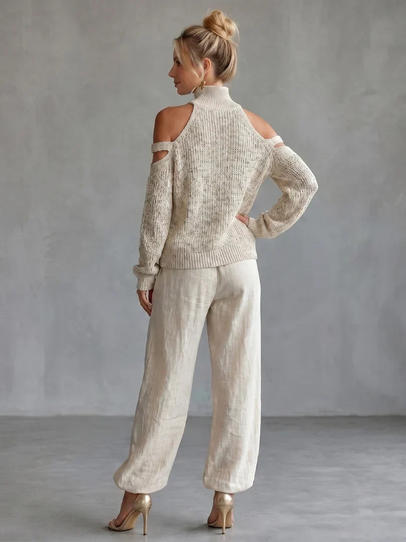 Valentina Baccelli™ Maglione off-shoulder con cut-out per uno stile senza sforzo
