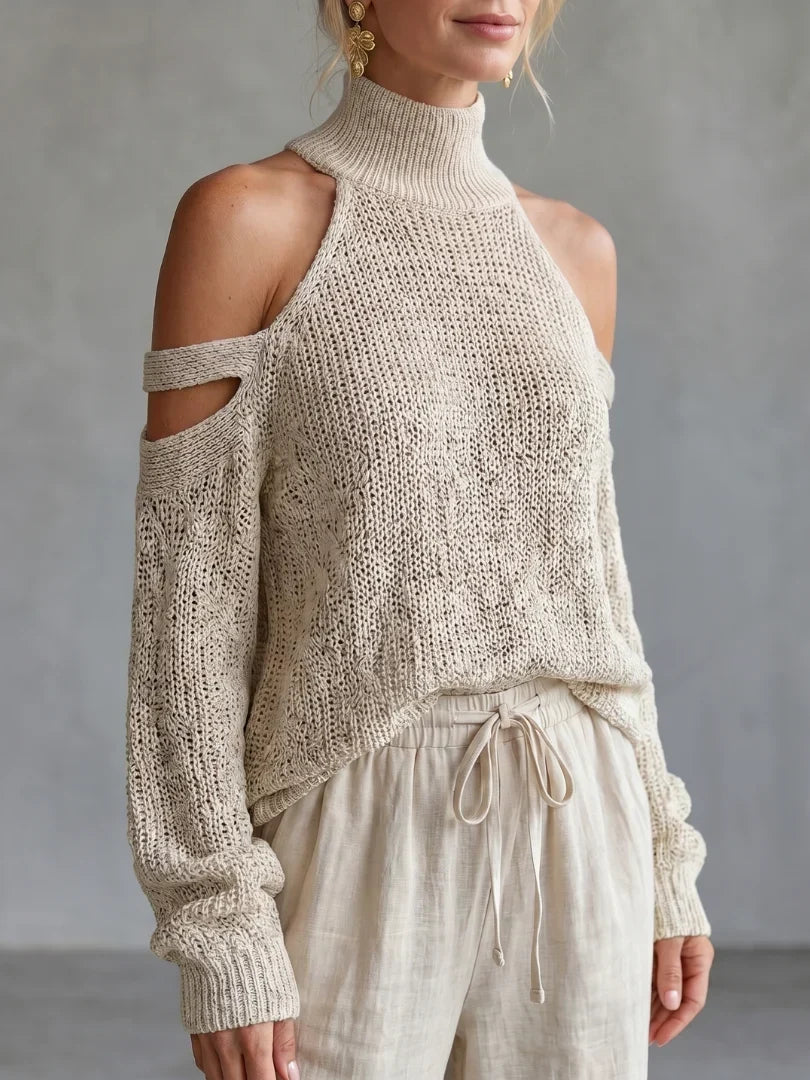 Valentina Baccelli™ Maglione off-shoulder con cut-out per uno stile senza sforzo