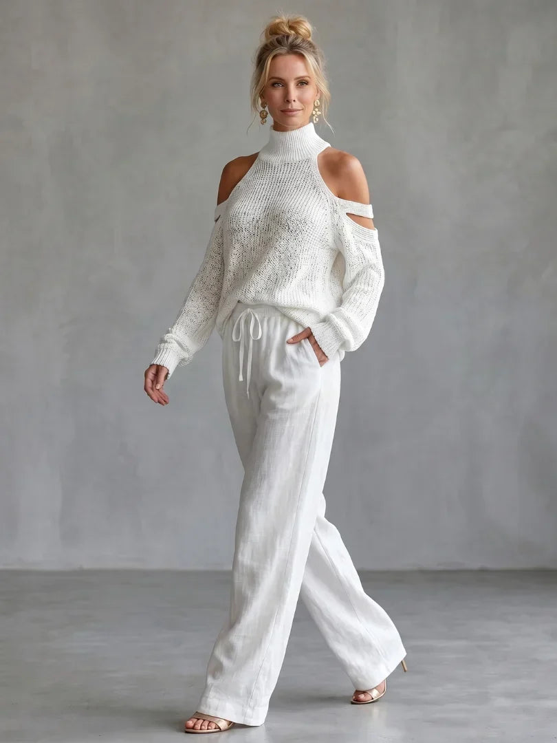 Valentina Baccelli™ Maglione off-shoulder con cut-out per uno stile senza sforzo