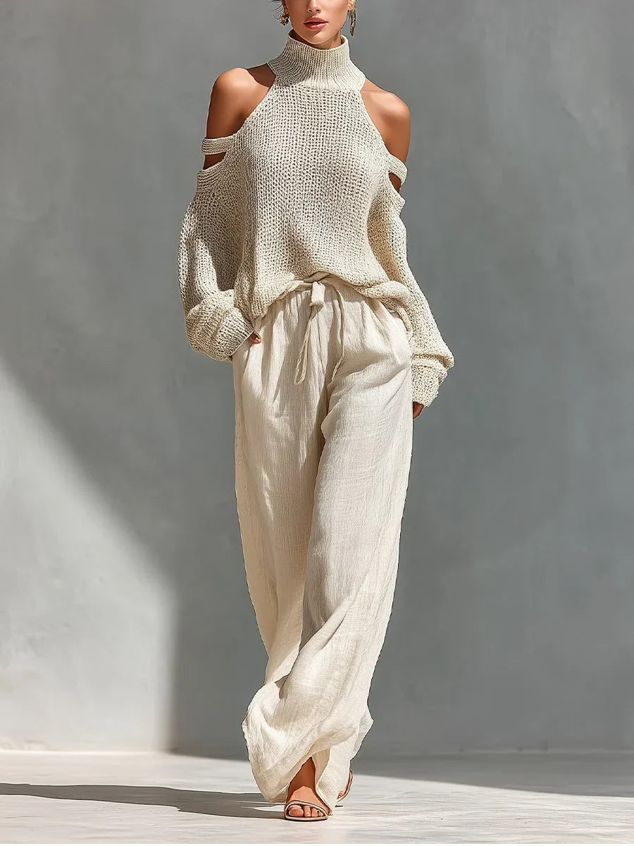 Valentina Baccelli™ Maglione off-shoulder con cut-out per uno stile senza sforzo