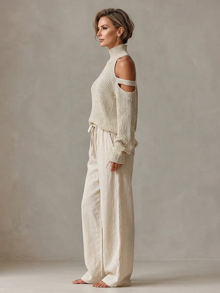 Valentina Baccelli™ Maglione off-shoulder con cut-out per uno stile senza sforzo