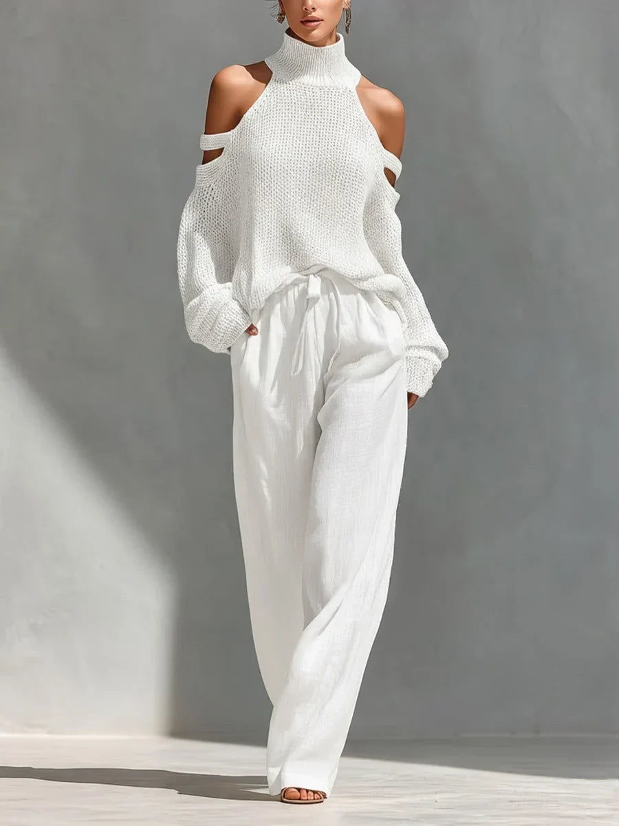 Valentina Baccelli™ Maglione off-shoulder con cut-out per uno stile senza sforzo