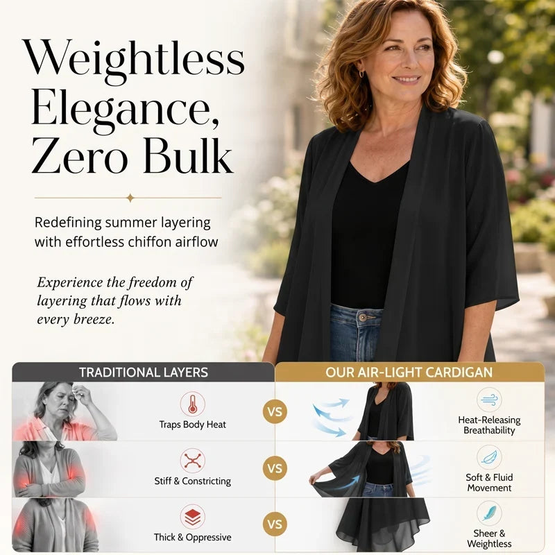 Valentina Balducci™ Cardigan aperto frontale in garza leggerissima