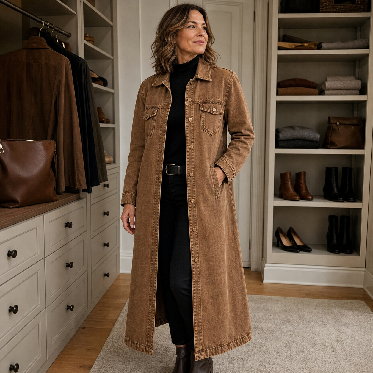 Valeria Bolzano™ Cardigan lungo con bottoni per layering senza sforzo