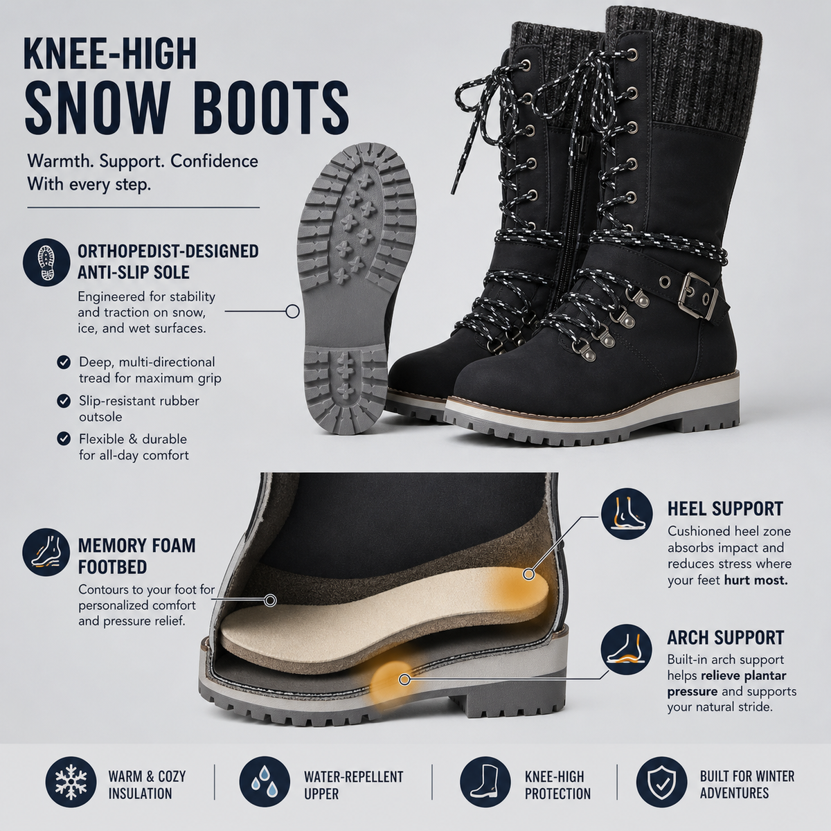 WarmStride Pro™ Stivali invernali termici per camminare sul ghiaccio