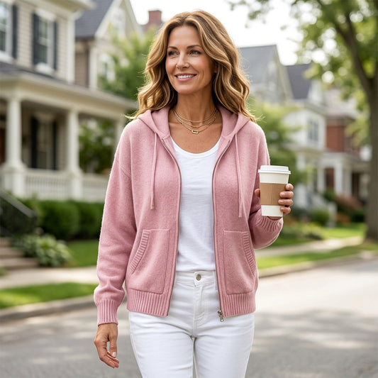 Yara Barchetti™ Cardigan con cappuccio accogliente per i look quotidiani a strati