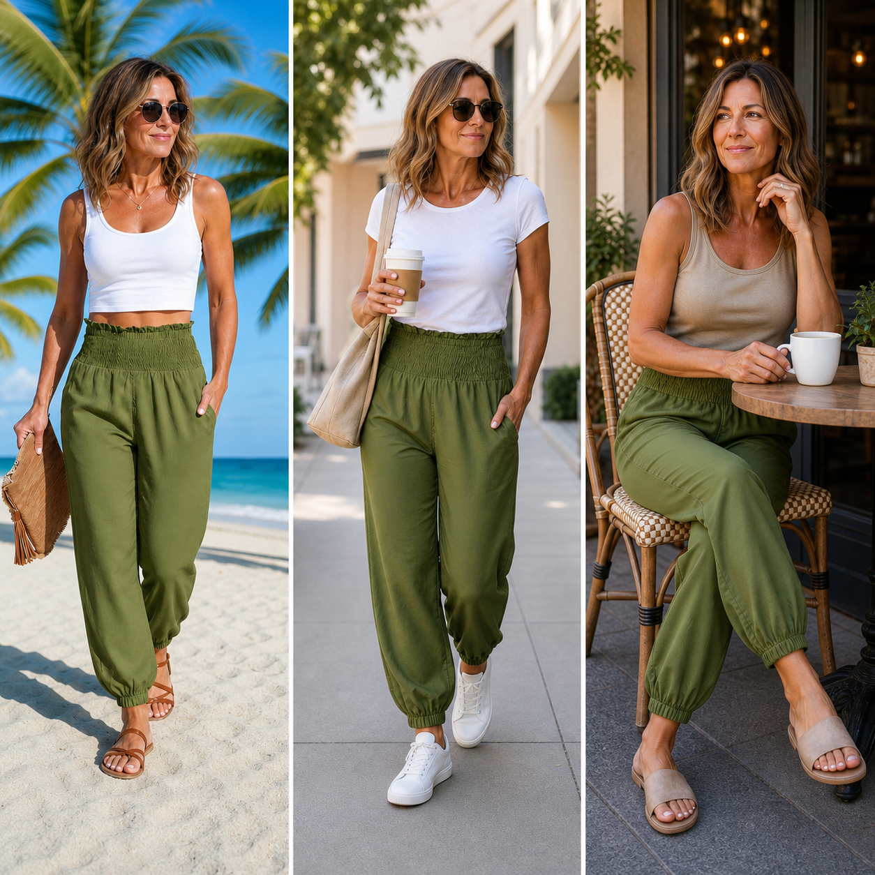 Yara Frasconi™ Pantaloni harem arricciati traspiranti per un comfort senza sforzo