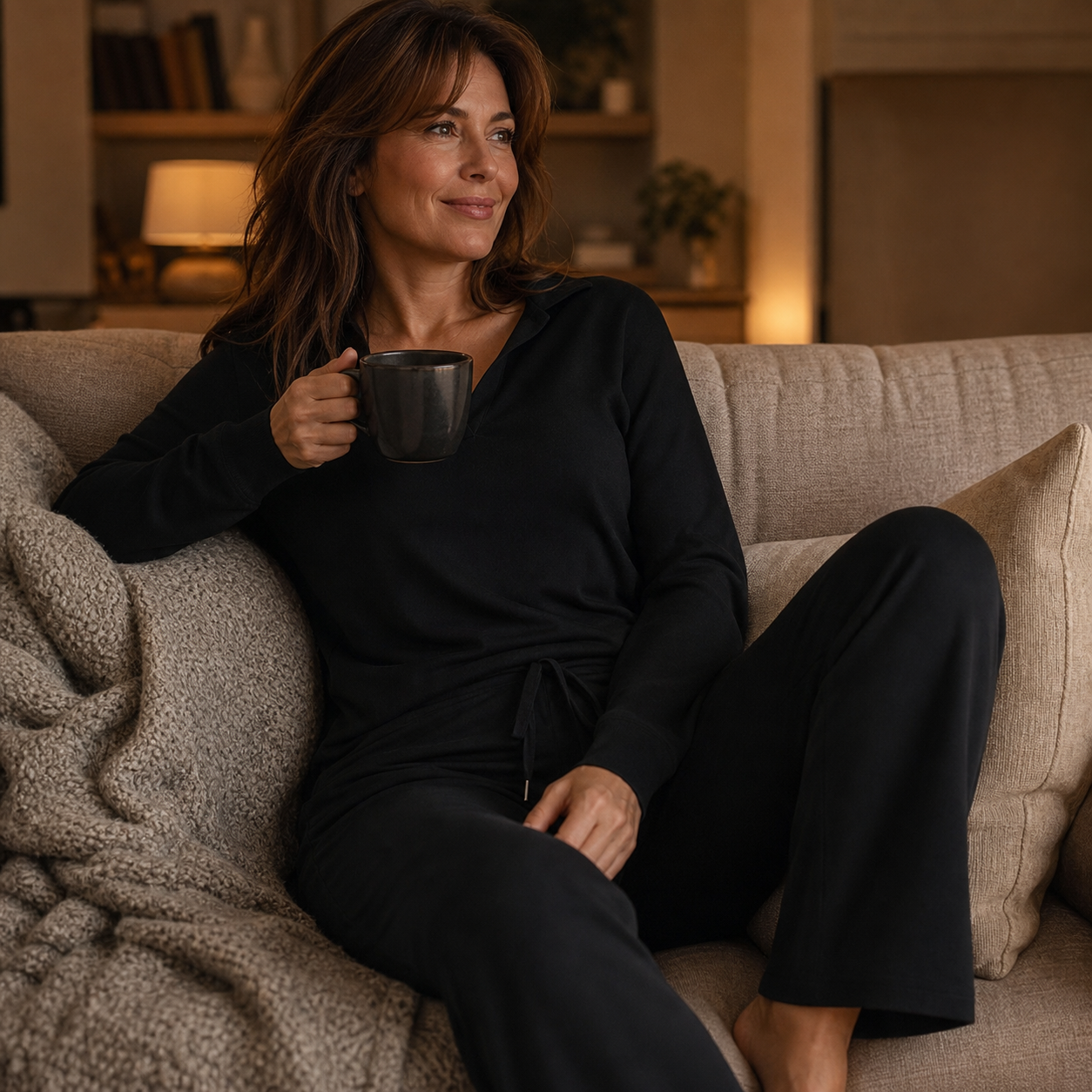 Zaira Borgognini™ Completo lounge rilassato a maniche lunghe per il comfort quotidiano