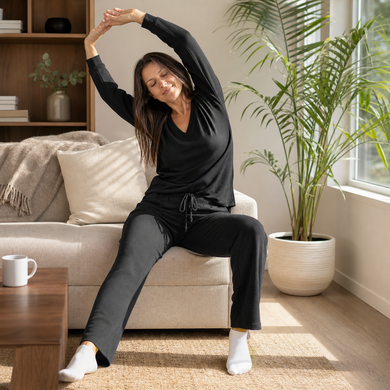 Zaira Borgognini™ Completo lounge rilassato a maniche lunghe per il comfort quotidiano