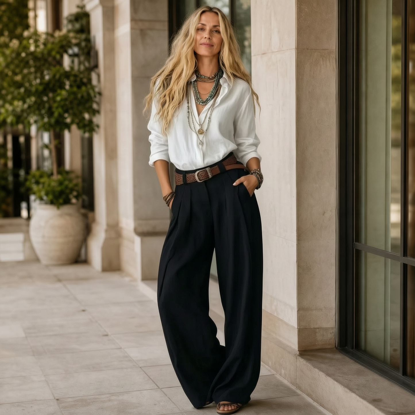 Zelinda Barbieri™ Completo coordinato camicia e pantaloni per uno stile senza sforzo