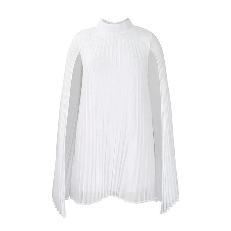 Zelinda Barchetti™ Abito con mantella plissettata elegante per uno stile senza sforzo