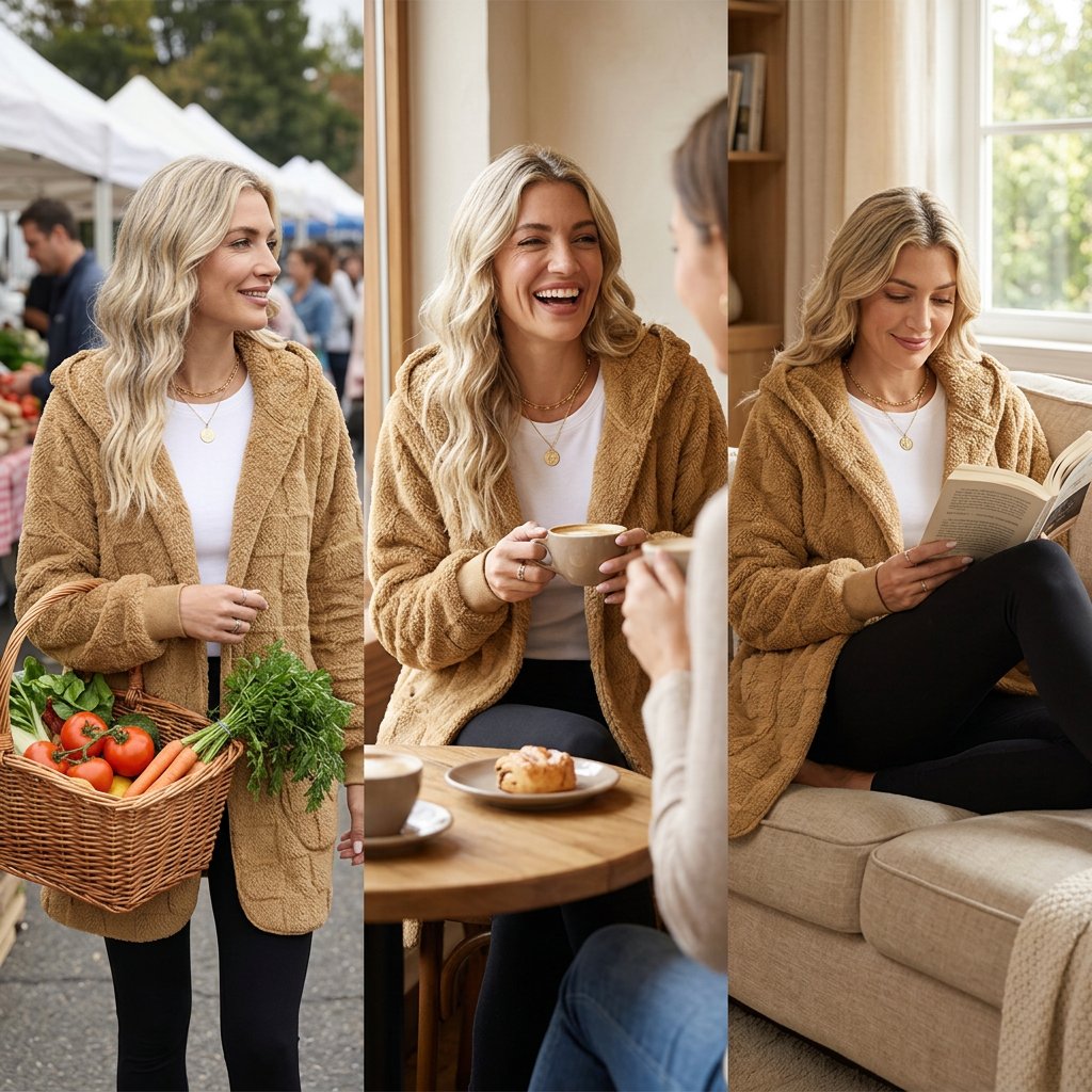 Zenaide Salerno™ Cardigan a quadri morbido per i look quotidiani a strati