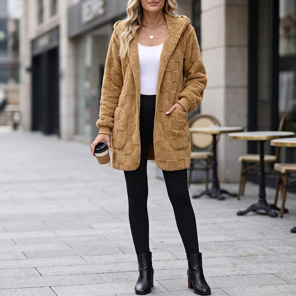 Zenaide Salerno™ Cardigan a quadri morbido per i look quotidiani a strati